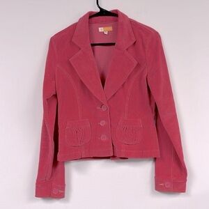 Tulle Anthropologie Pink Corduroy Blazer